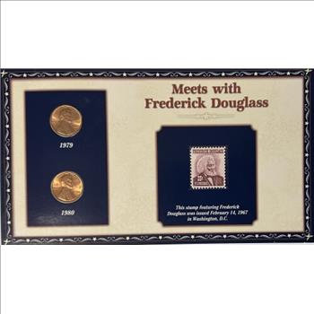 1979 D Amp 1980 U S Lincoln Cents Amp Quot Meets With Frederick Douglass Amp Quot Amp Historical Stamp On