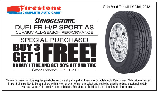 24Dealz Buy 3 Tires Get One Free August 2013