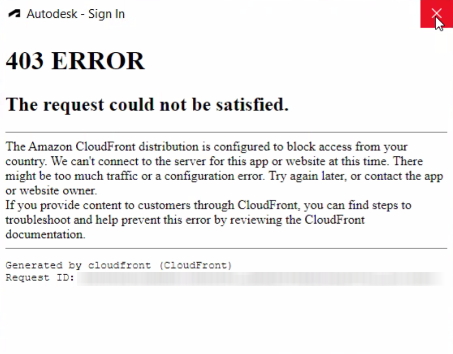 403 Error The Request Could Not Be Satisfied When Accessing Autodesk