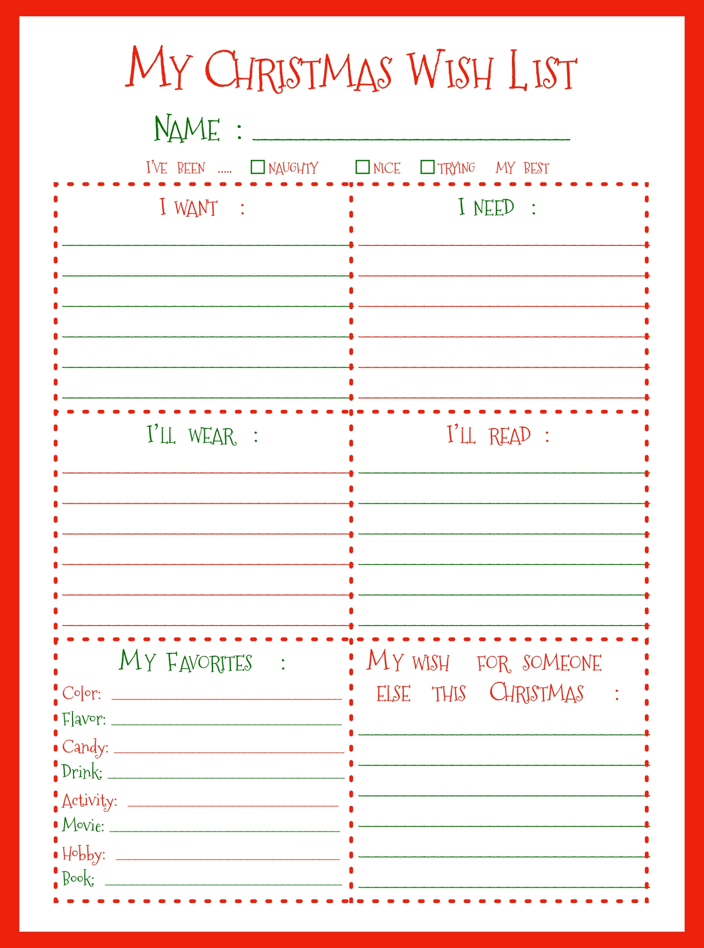 Christmas Wish List Template Printable 2023 Cool Ultimate The Best List