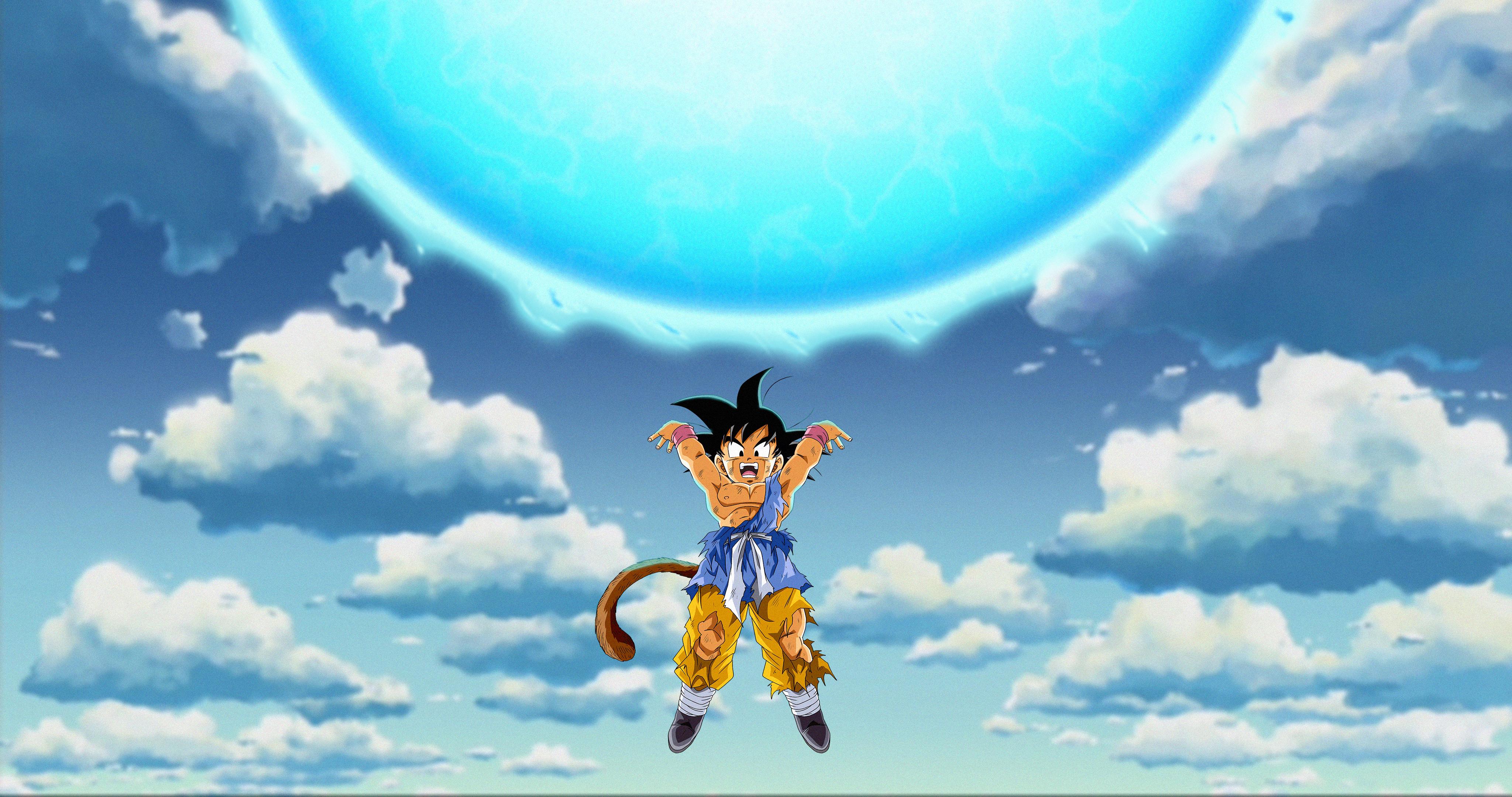 Download Goku Floating With Spirit Bomb Wallpaper Wallpapers Com