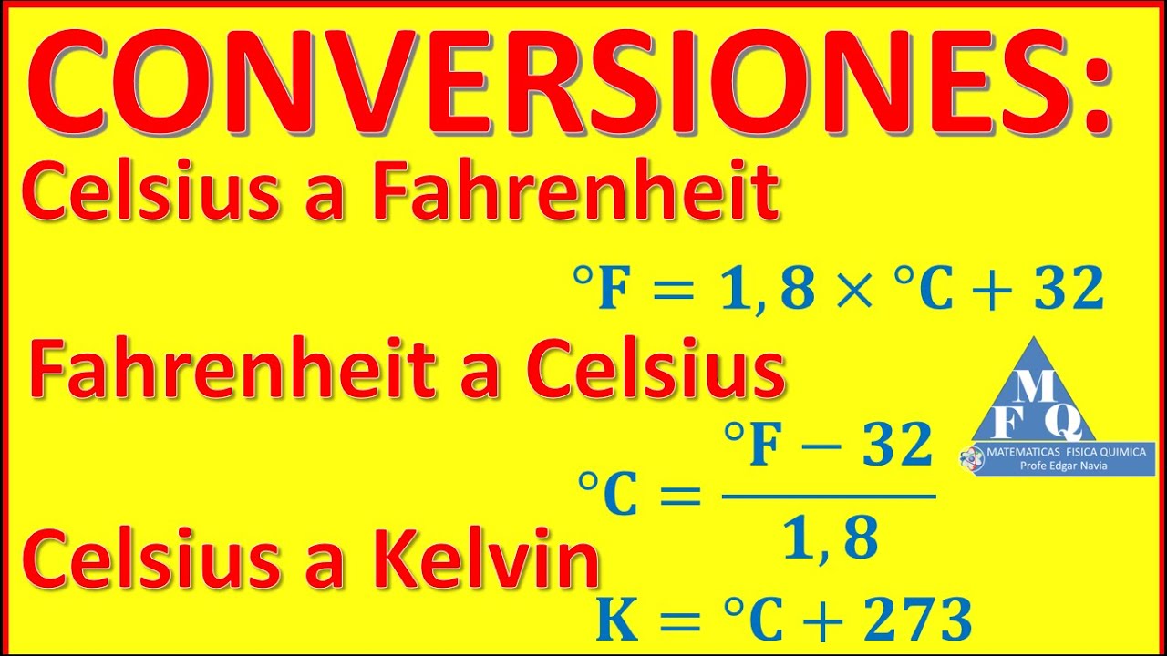 F Rmula Para Convertir De Grados Fahrenheit A Grados Celsius