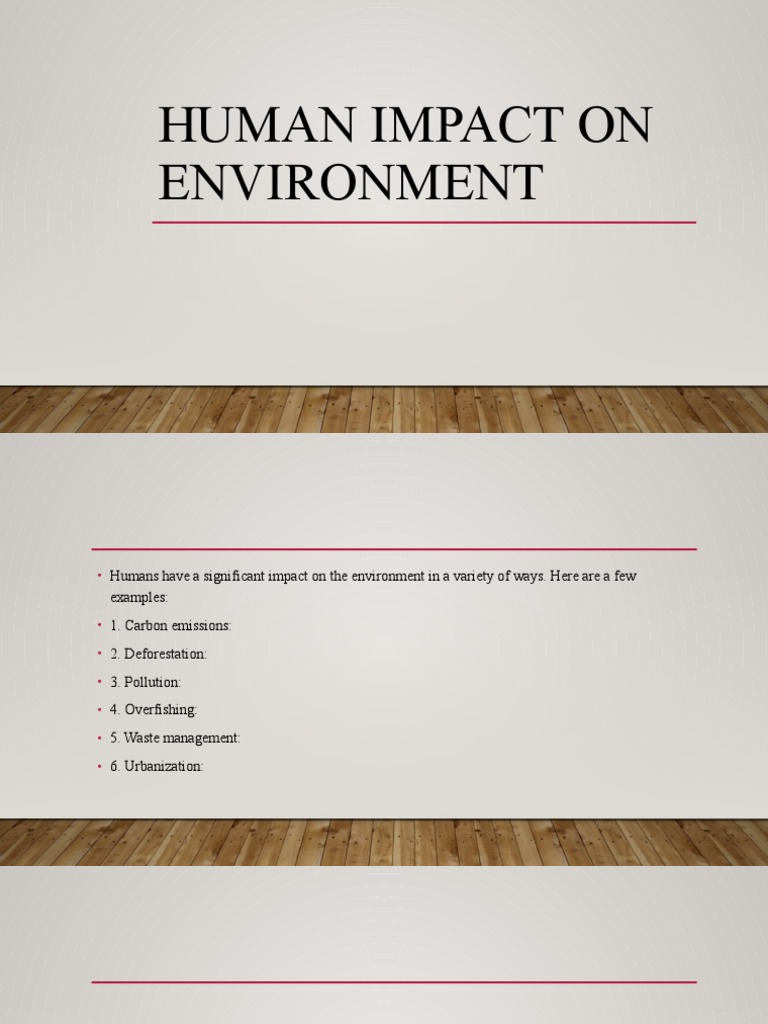 Human Impact On Environment Pdf