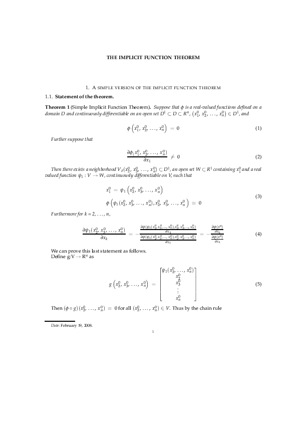 5 Ways Implicit Function Theorem