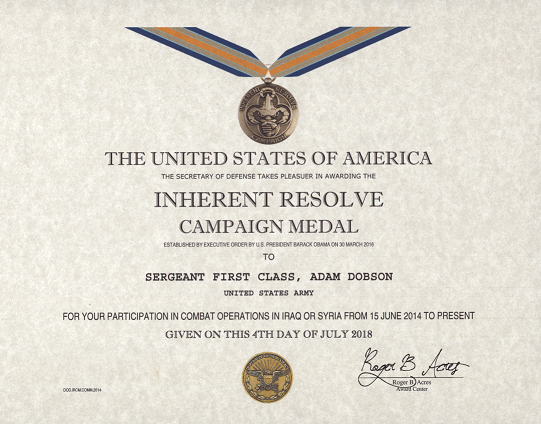 Inherent Resolve Campaign Medal: Honoring Service and Sacrifice