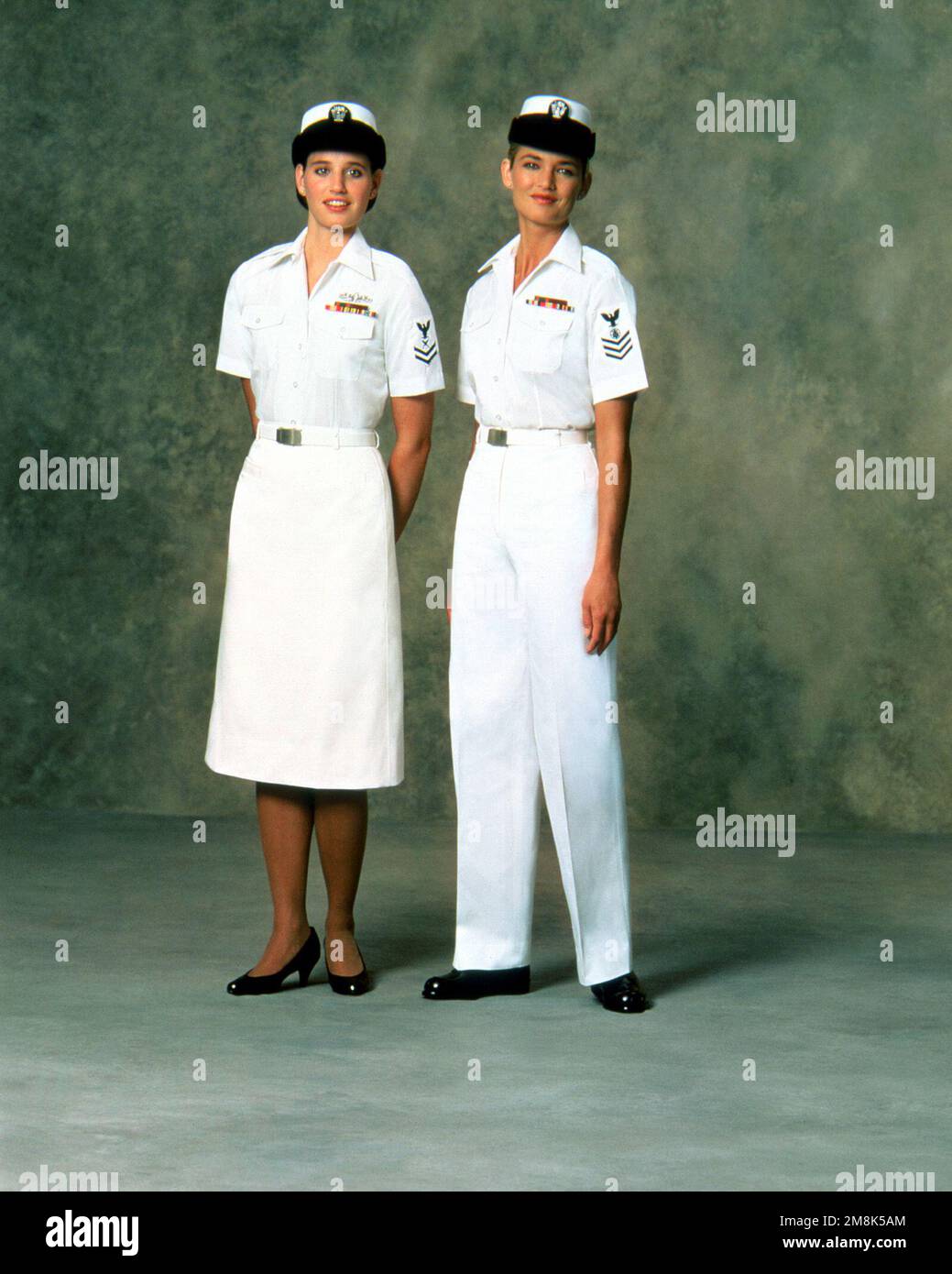 Left Summer White Uniform For Enlisted Women Right Summer White Uniform With Slacks For