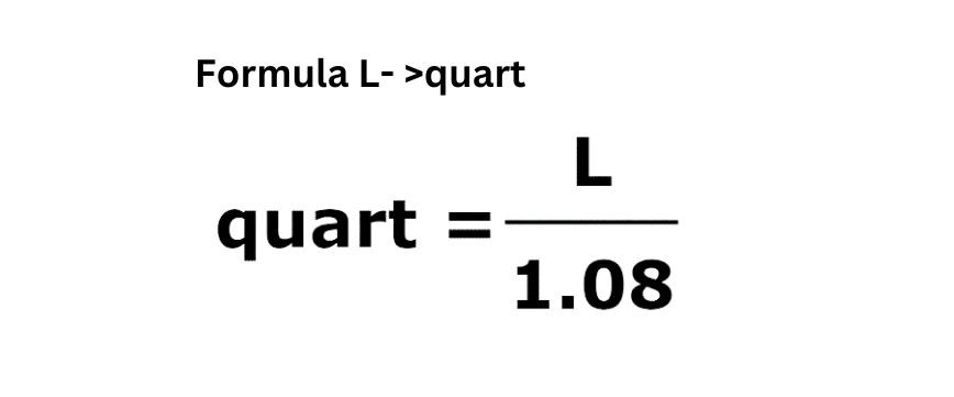 Liters To Quarts Unit Conversion Formula Table Chart Online