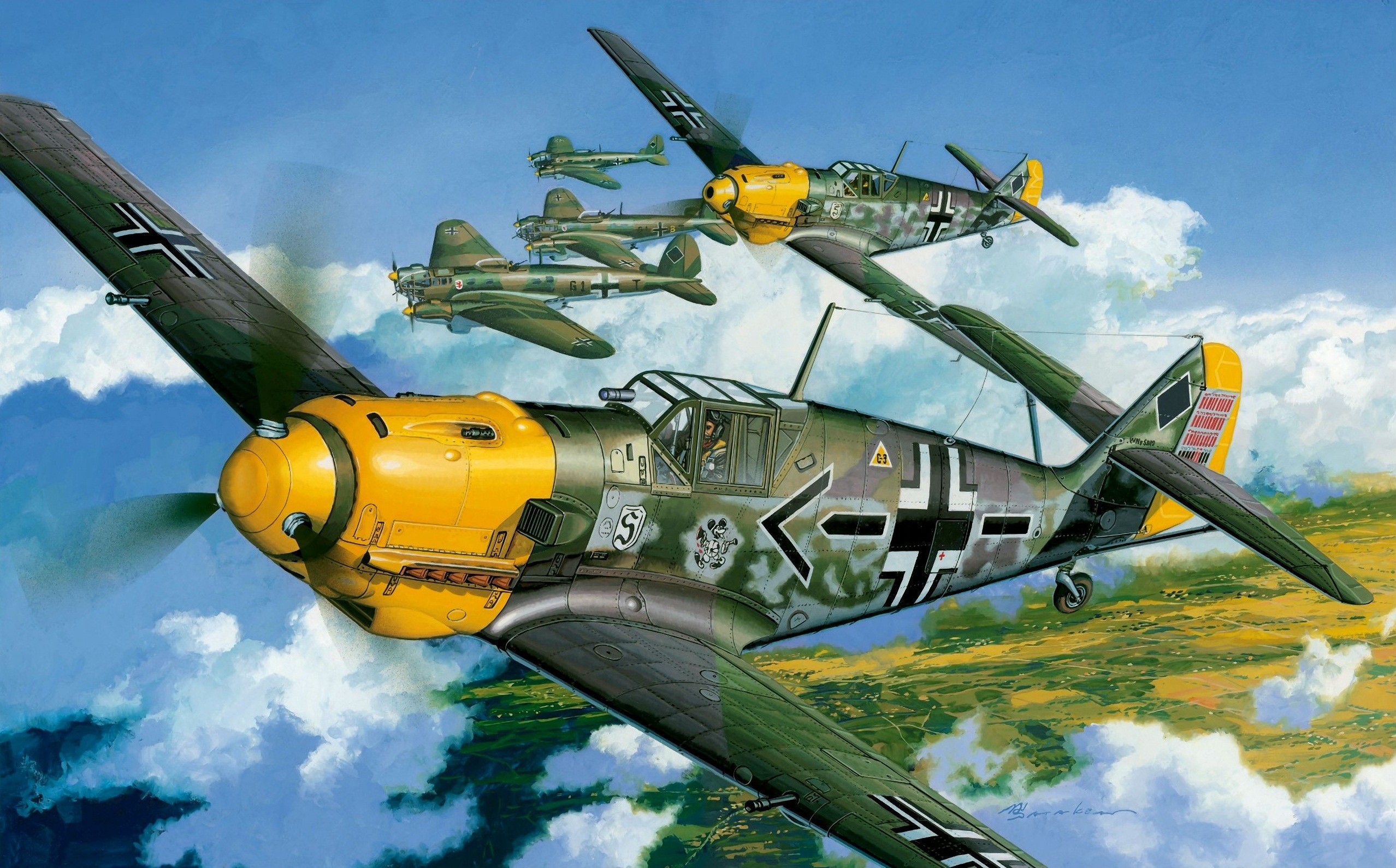 Messerschmitt Bf Wwii Plane Aircraft Art Aviation Art Luftwaffe Sexiezpicz Web Porn