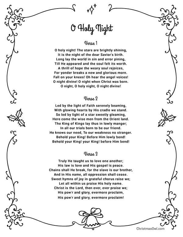 O Holy Night 3 Guitar Chords And Lyrics