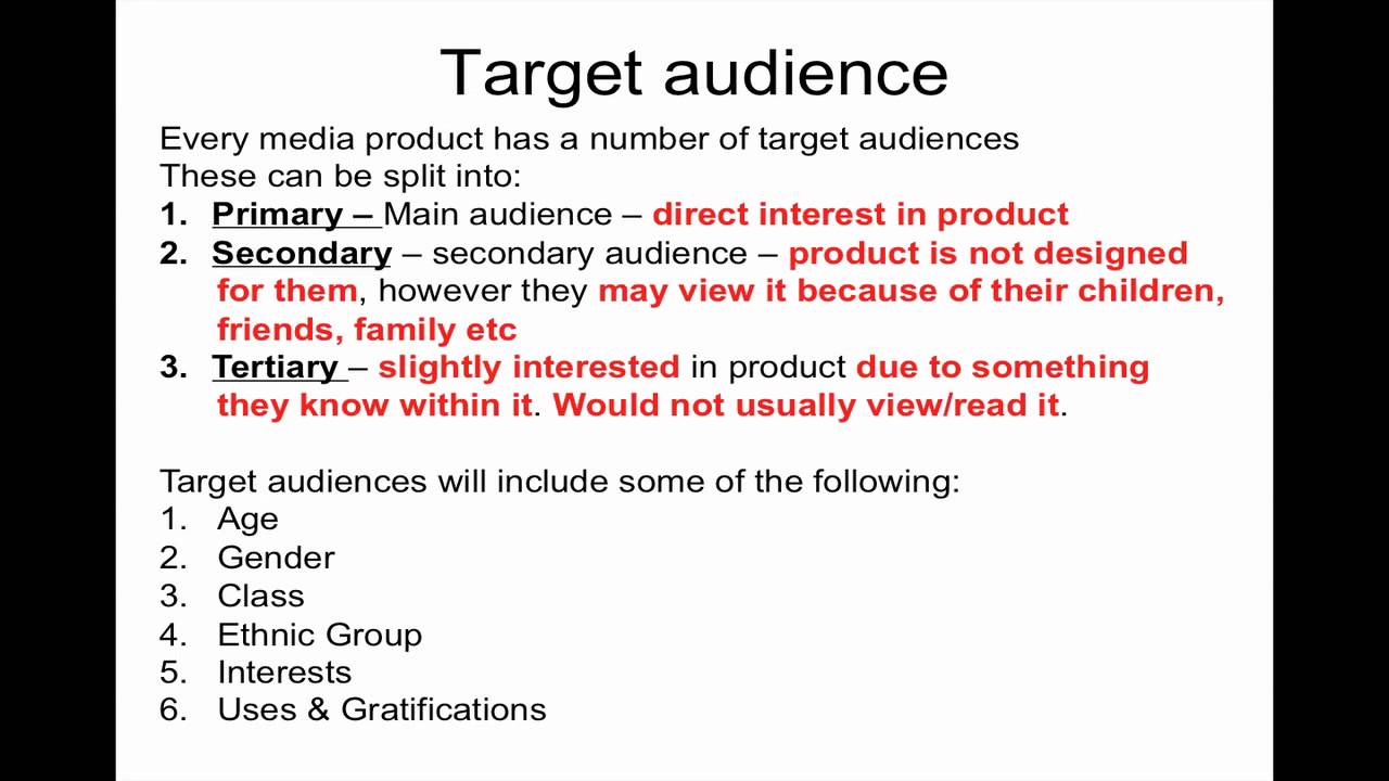 Target Audience Types Examples What Does Target Audience Mean Video Lesson Transcript